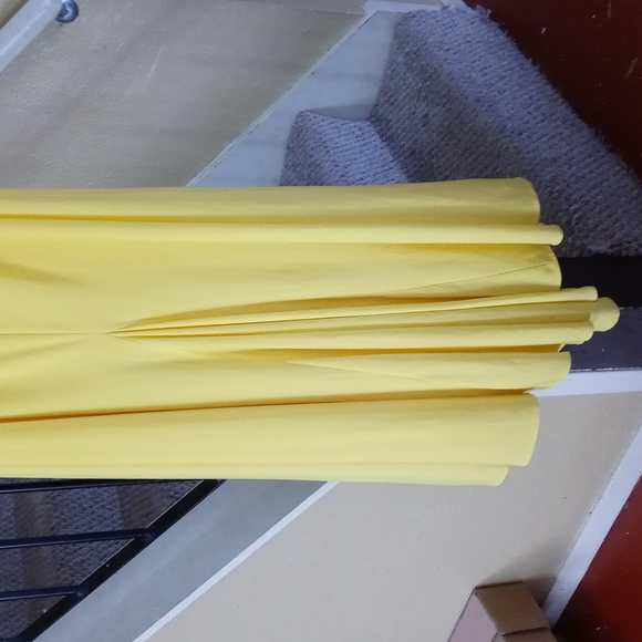 Vibrant Yellow Caché Beaded One-Shoulder Gown Full-Length Dress Women's 10 NWT - Picture 7 of 11